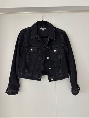 Topshop Black Denim Jacket - Women